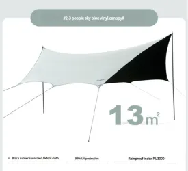 400x300cm 2-3 Person Octagonal Camping Tent Tarp | Waterproof | UV Protection | Sunshade Canopy Shelter | Camping | Hiking | Picnic