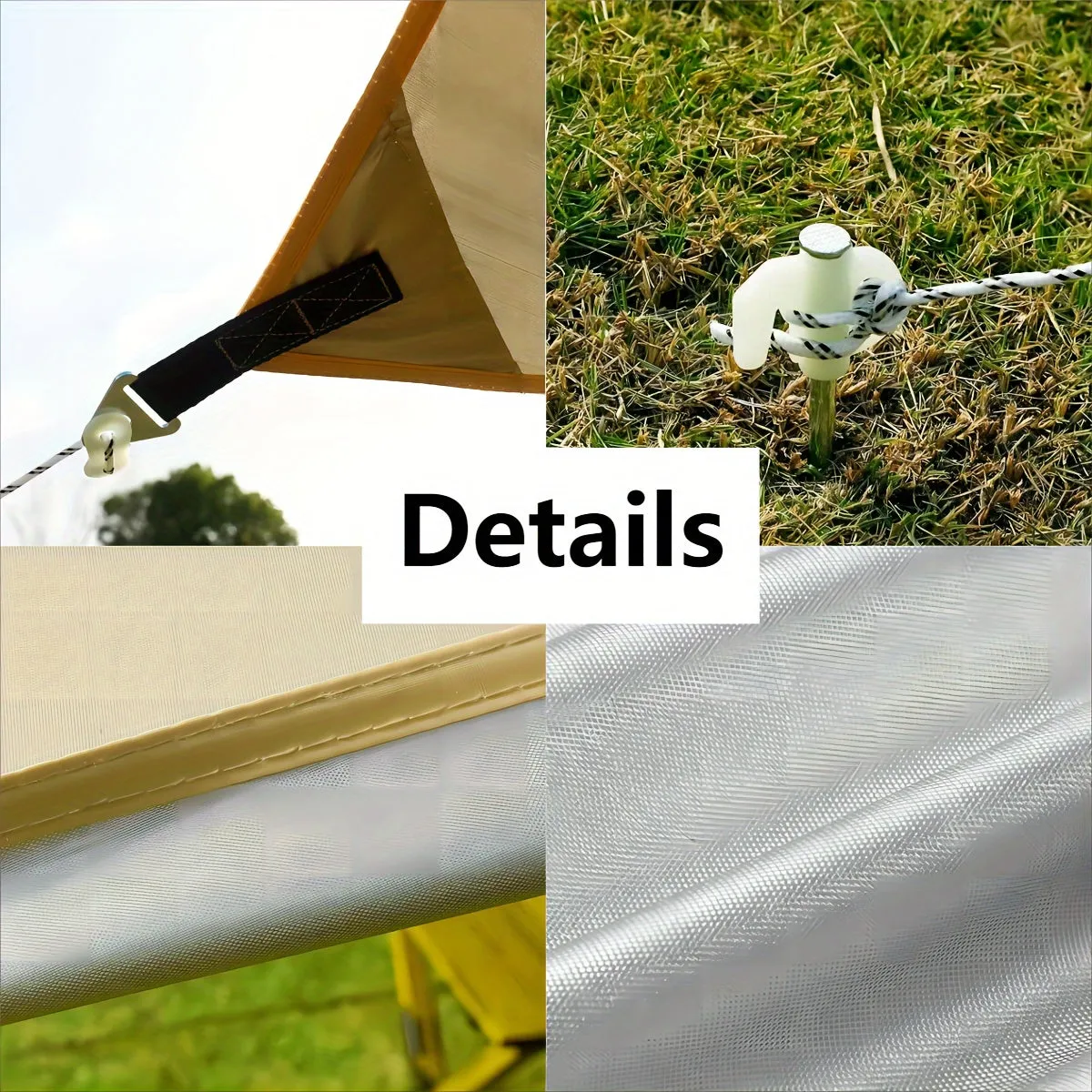 400x300cm 2-3 Person Octagonal Camping Tent Tarp | Waterproof | UV Protection | Sunshade Canopy Shelter | Camping | Hiking | Picnic