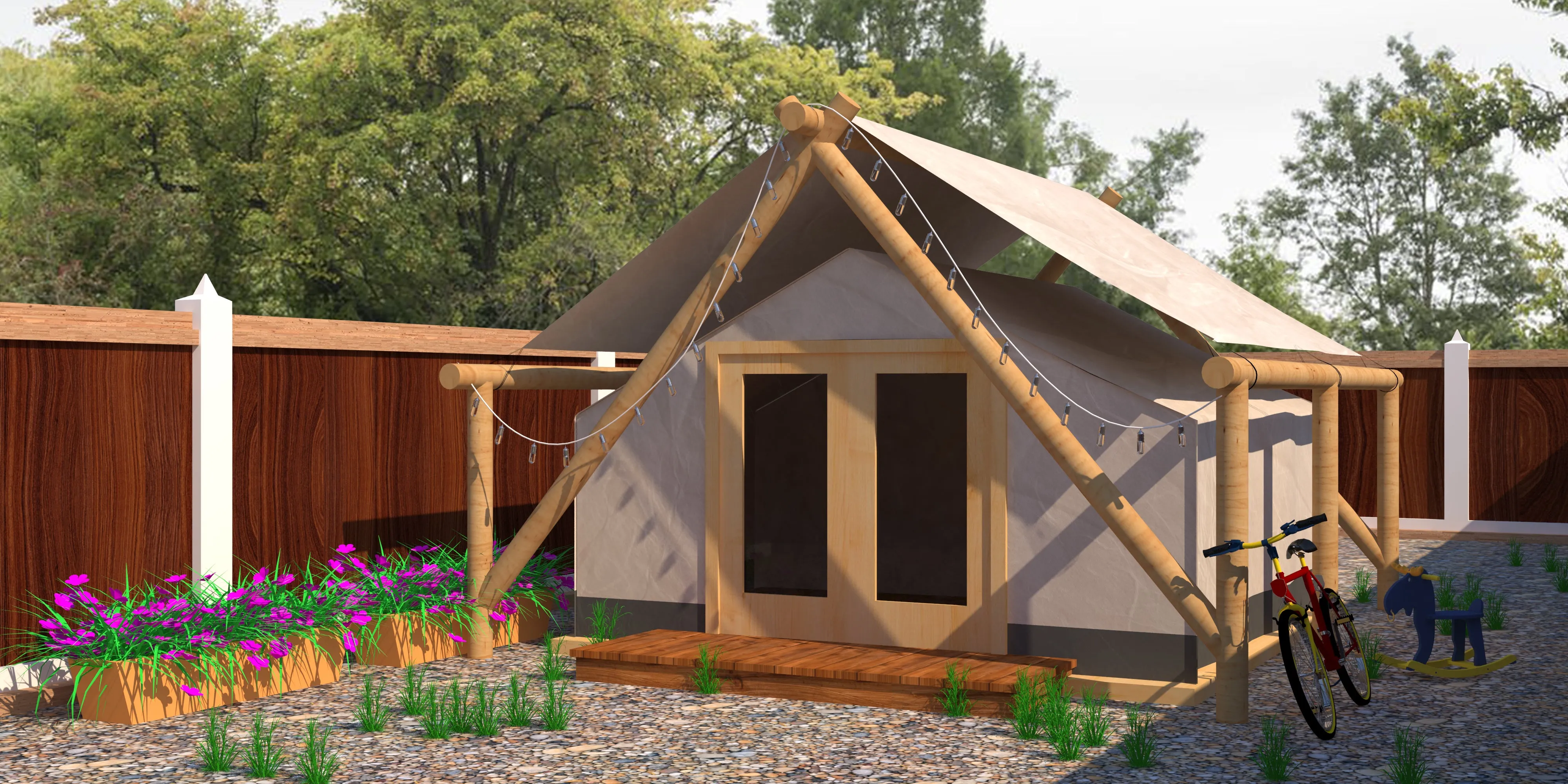 6x4 Canvas Lodge With Roof Light