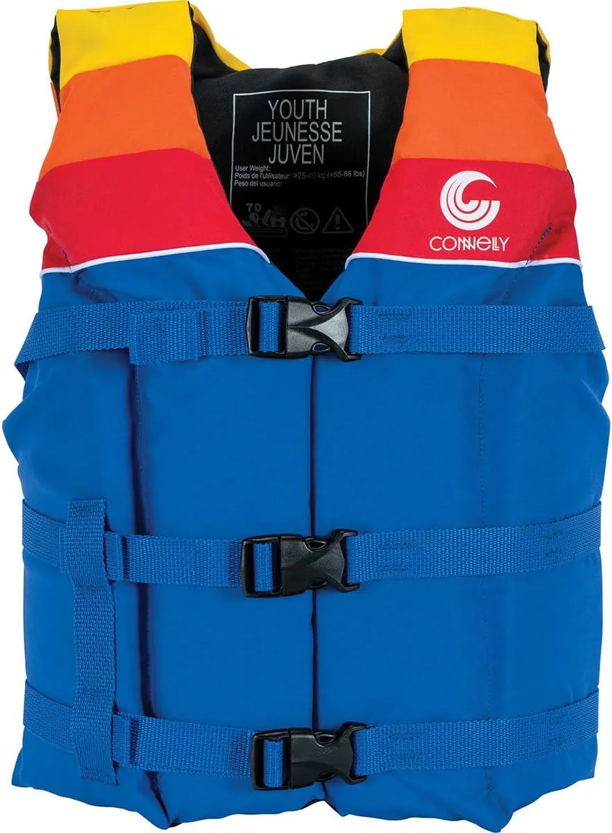 Connelly Youth Retro Nylon Life Vest - Blue/Red