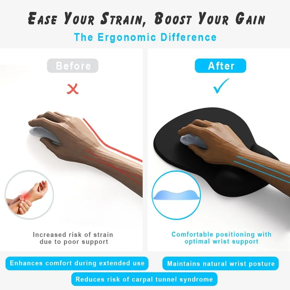 ErgoComfort Gel Wrist Rest Mouse Pad-Ergonomic Office Mousepad with Wrist Support-Non-Slip, Design Desk Accessories Mat for Home&Game Decor (06Azure Dream)