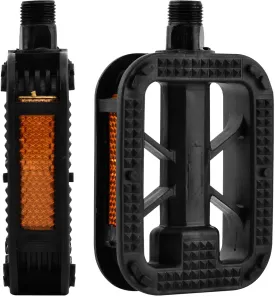 Folding Bike Pedals with Nonskid Treads & Reflective Strips, Waterproof BMX Pedals Compatible with Road Mountain Bike Tricycle(Black,Size:9/16 Inch)