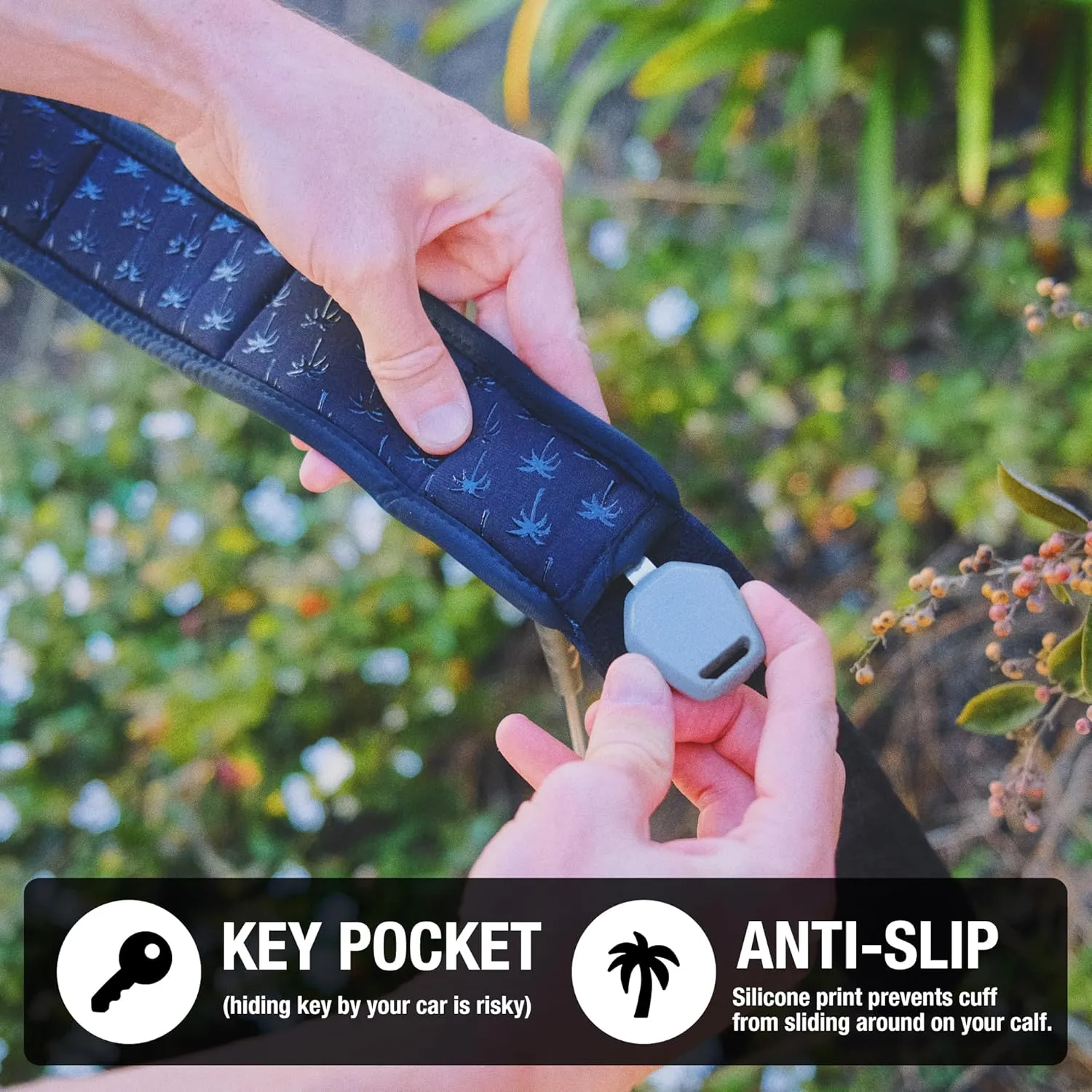 Ho Stevie! Longboard Calf Leash - Noseride Without Tripping - Strong, Light, Tangle-Free, Comfy Anti-Slip Leg Cuff with Key Pocket - 9/10/11 Feet