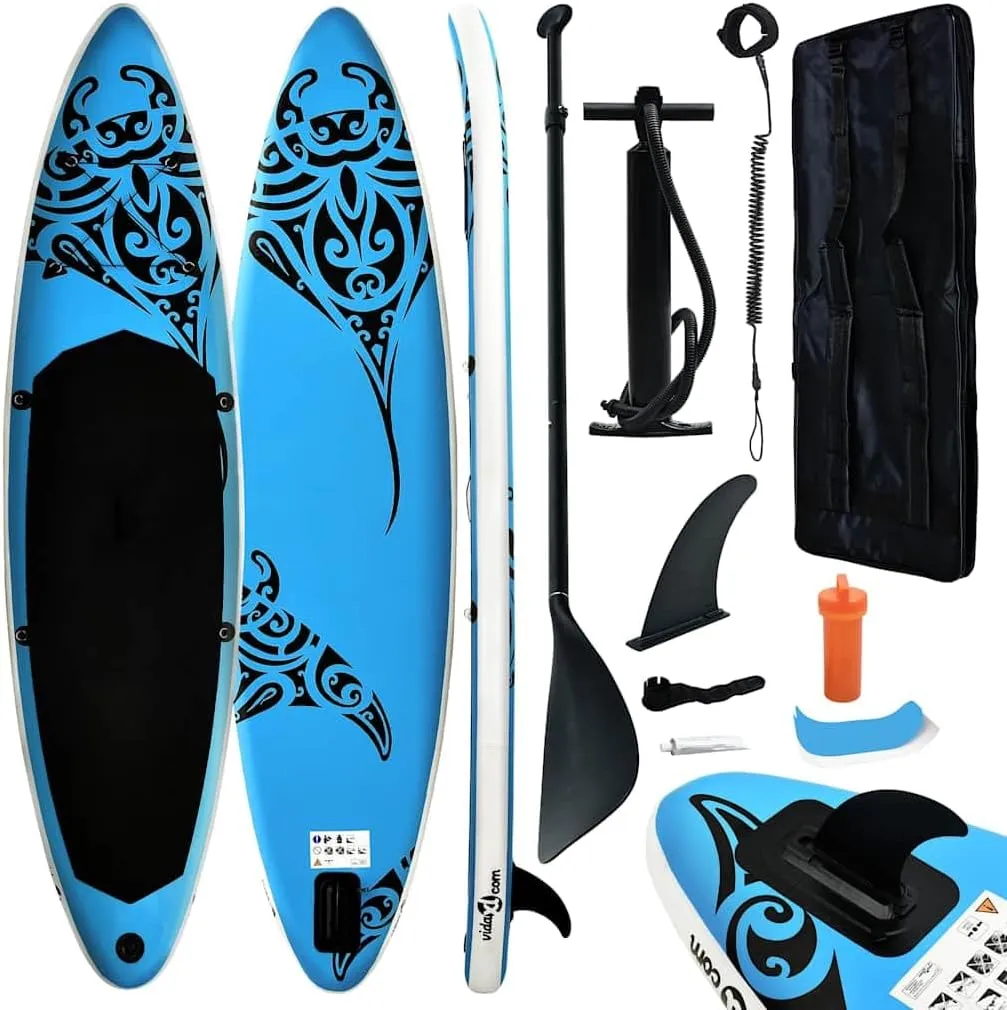 Inflatable Stand Up Paddleboard Set for Adventure and Relaxation, Lightweight and Stable, Paddling Solo, Blue