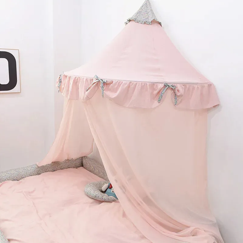 Kids Teepee Tents Children Play House Castle Cotton Foldable Tent Canopy Bed Curtain Baby Crib Netting Girls Boy Room Decoration