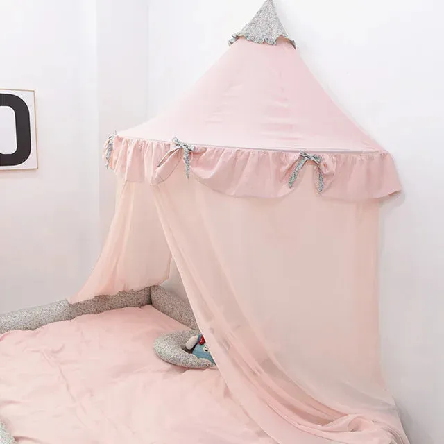 Kids Teepee Tents Children Play House Castle Cotton Foldable Tent Canopy Bed Curtain Baby Crib Netting Girls Boy Room Decoration