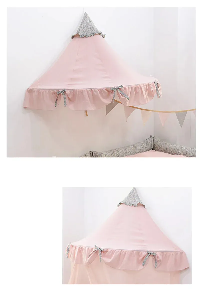 Kids Teepee Tents Children Play House Castle Cotton Foldable Tent Canopy Bed Curtain Baby Crib Netting Girls Boy Room Decoration