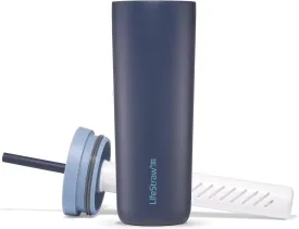 LifeStraw Go Series Tumbler  Double Wall Insulated Stainless Steel Water Filter, Aegean Sea, Designed for Everyday Use, Removes Bacteria, Parasites, Microplastics, and Improves Taste