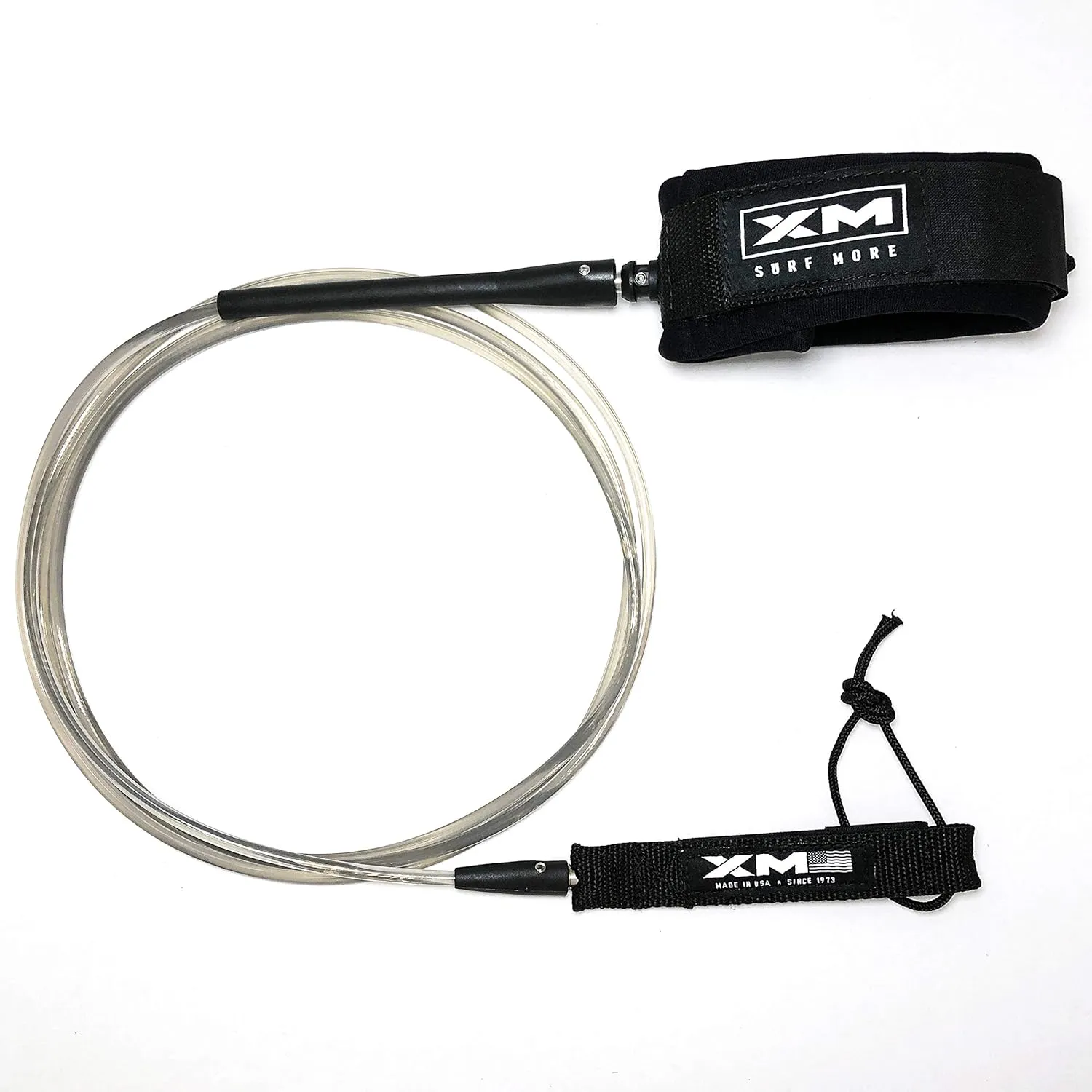 Longneck Surfboard Leash 8ft-10ft, COMP Cord Thickness (.220in), Ideal for Longboards, Maneuver Without Stepping on Cord, Key Pocket, Unbreakable Swivel, Detachable Railsaver, Made in USA