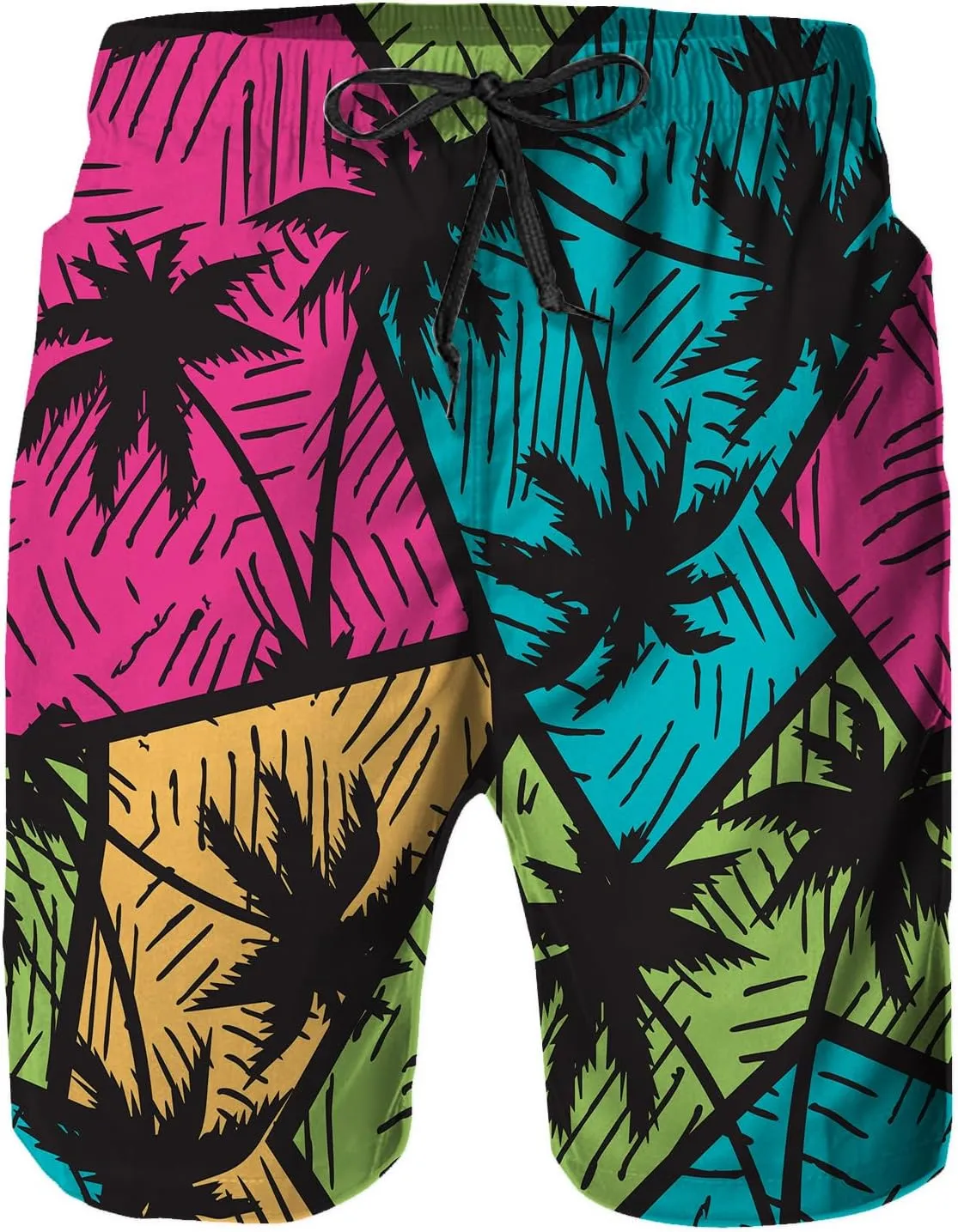 Mens Swim Trunks with Mesh Lining,Quick Dry Big Tall Board Shorts Swimsuit Beach Pants Swimwear Bathing Suits