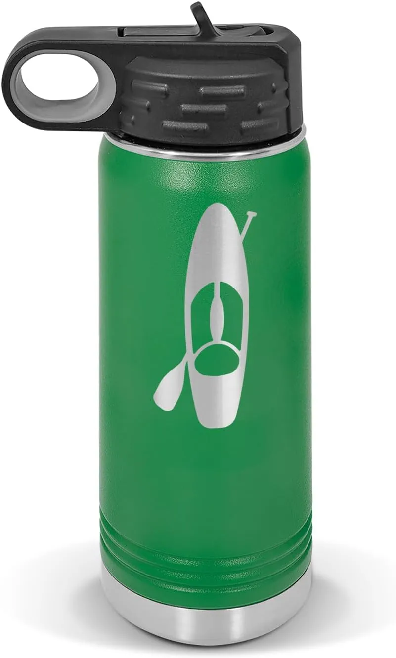 Paddle Board and Paddle Water Bottle 20 oz - Laser Engraved w/Flip Top Removable Straw - Polar Camel - Stainless - Vacuum Insulated - Drinkware - Paddle Boarding pabbleboard sup Stand up v1