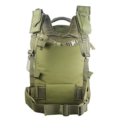 PANS Military Expandable Travel Backpack Tactical Waterproof Outdoor 3-Day Bag,Large,Molle System for School,Hiking,Camping,Trekking,Outdoor Sports,Work (Light-Green)
