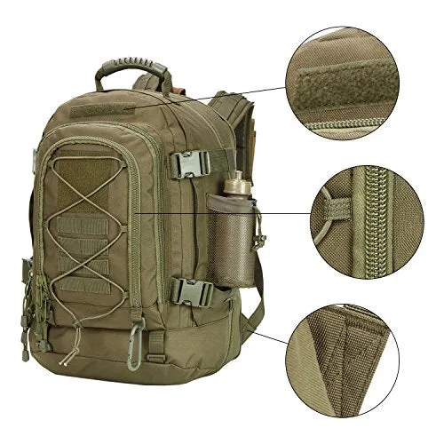 PANS Military Expandable Travel Backpack Tactical Waterproof Outdoor 3-Day Bag,Large,Molle System