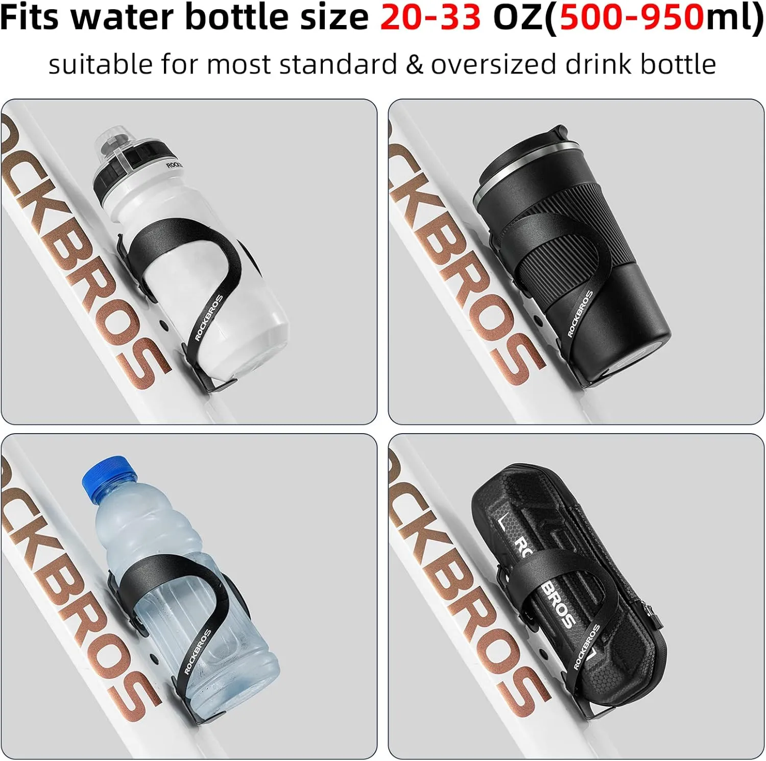 ROCKBROS Bike Water Bottle Cage - Lightweight Sturdy Aluminum Alloy for Road & Mountain Bikes