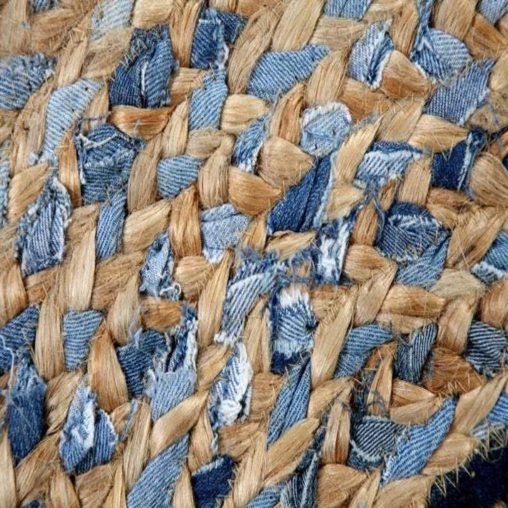 Round Jute and Recycled Soft Denim Rugs