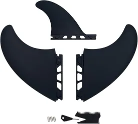 Surfboard Fin Set, 3 Fins (2 Side Big 1small Center fin Style), Stronger Nylon Construction with Screws, Wax Comb and Key