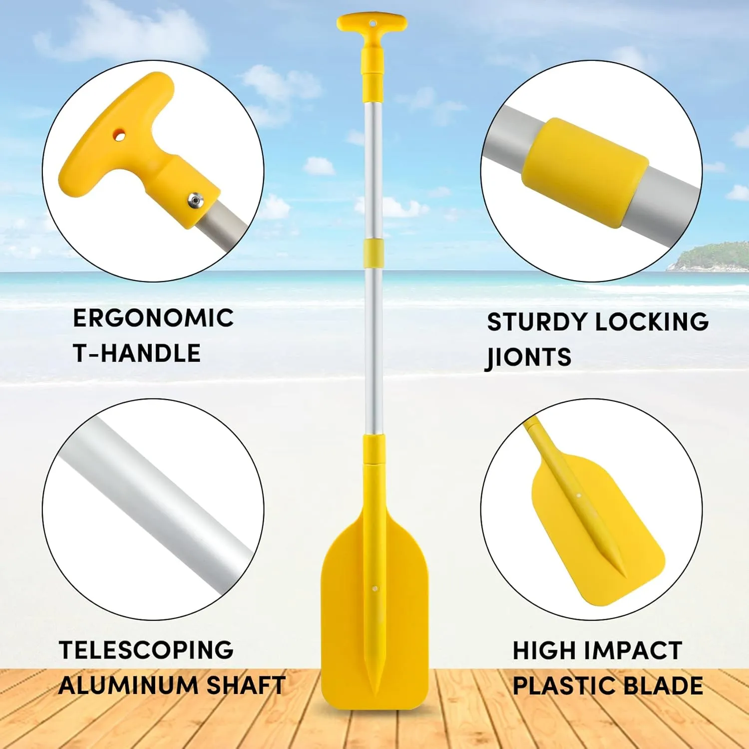 Telescoping Boat Paddle Collapsible Oar for Boat 21'' - 42'', Collapsible Paddle for Boat Kayaking Rafting Jet Ski Canoe Outdoor Kayak Water Sports and Safety Boat Accessories 2 Pack