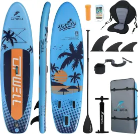 UPWELL 10'6"/11'/11'6" Inflatable Paddle Board, Stand Up Paddlboard for Youth & Adults, Stable Design, Premium SUP Accessories, Backpack, Leash, Hand Pump, Fins