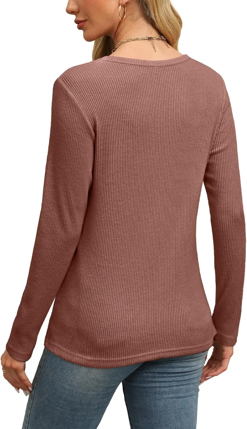 Womens Sweaters Spring Fashion Tops Crew Neck Long Sleeve Shirts Casual Trendy Tunics Clothes S-XXL